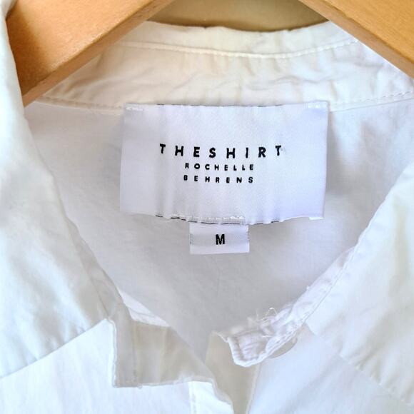 THE SHIRT Rochelle Beherens Molly Shirt White Puff Sleeve Button Down Medium - Picture 6 of 10